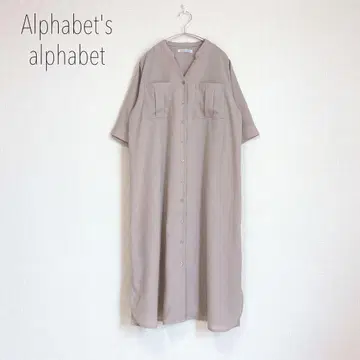 알파벳 알파벳 스키퍼 롱 셔츠 원피스 오버 사이즈