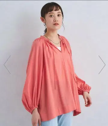 유나이티드 애로우즈 그린 라벨 볼륨 슬리브 튜닉 블라우스