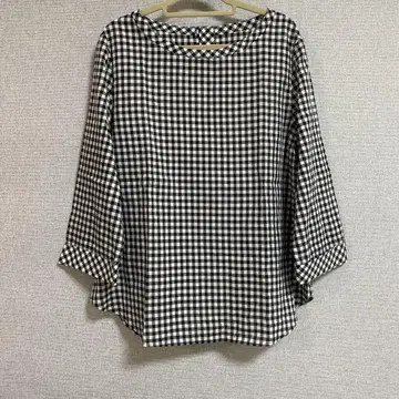 스탬프 앤 다이어리 체크 블라우스