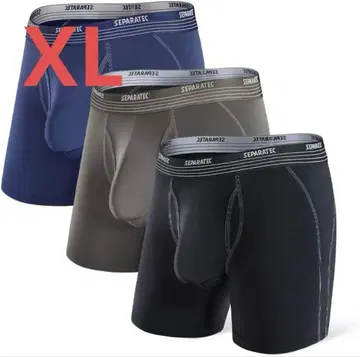 복서 팬츠 빅 사이즈 4XL 롱 3개 세트 남성용 땀 흡수 속건성