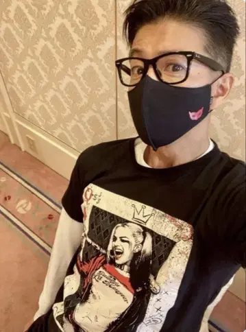 남녀 공용 영화 '수어사이드 스쿼드' 할리 퀸 티셔츠 기무라 타쿠야 착용