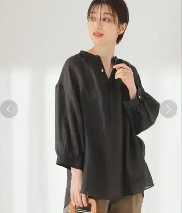 LE GLAZIK(르그라지크) 라미 개더 넥 셔츠 블랙