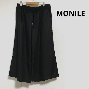 MONILE 모니레 린넨 와이드 팬츠 크롭 팬츠 블랙