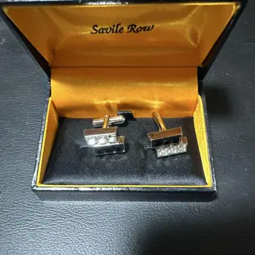 Savile Row 기하학 커프스 단추 실버/블랙