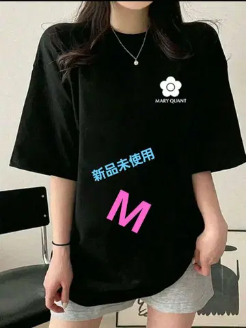 MARY QUANT 블랙 티셔츠 오버 사이즈