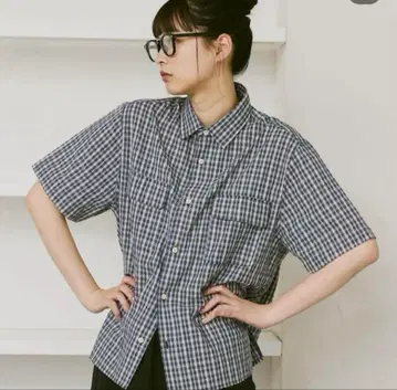 flaner 루즈 모듬 레귤러 카라 셔츠 체크 셔츠