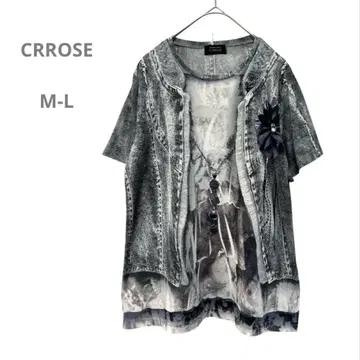 CRROSE 새상품급 레이어드 스타일 프린트 반팔 티셔츠 상의 예쁜 옷