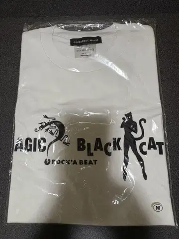 MAGIC BLACK CAT 티셔츠 M 사이즈 화이트
