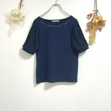마제스틱 레곤 [ M ] 플리츠 슬리브 비쥬 티셔츠 오피스