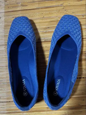 ViVAIA 24.5~25cm 스퀘어토 발레리나 신발 블루