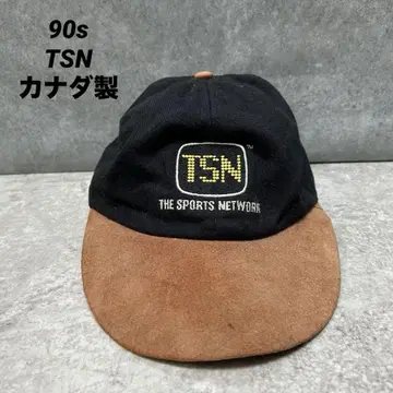90s 캐나다제 기업용 TSN 자수 로고 캡 블랙 스웨이드