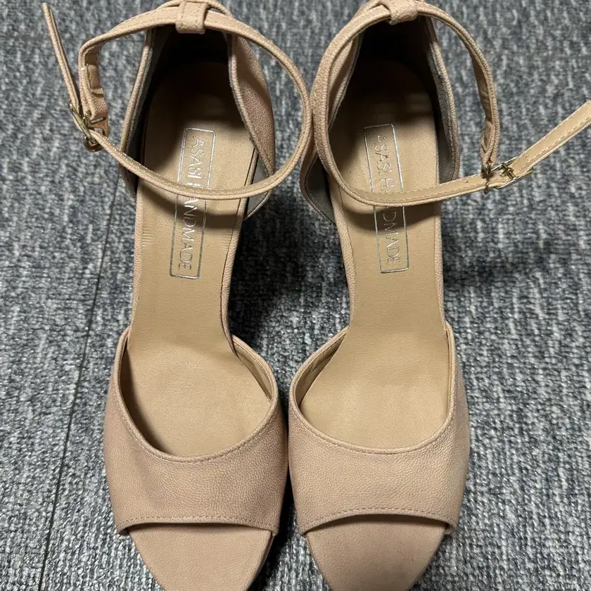 New Platform Sandals Strap Heels Women's Shoes Beige 245-250