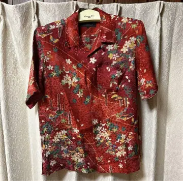 COMME CA COLLECTION 빨간색 꽃무늬 반팔 셔츠 M