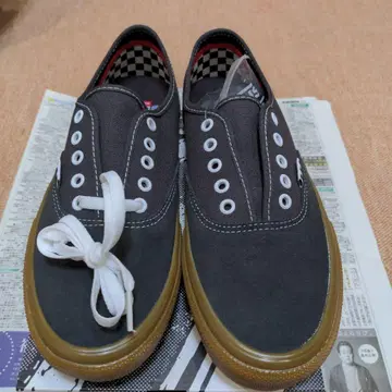 Vans 스케이트 오센틱 블랙 슬립온 스니커즈 27