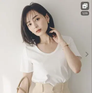 티셔츠 실크 터치 코튼 U 넥 티셔츠 여성용