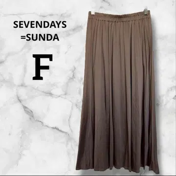 SEVENDAYS=SUNDAY 브라운 롱 플레어 스커트 성숙 캐주얼