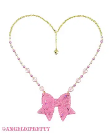 반짝임 리본 목걸이 Angelic Pretty