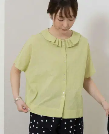 POU DOU DOU 턱 카라 돌먼 블라우스
