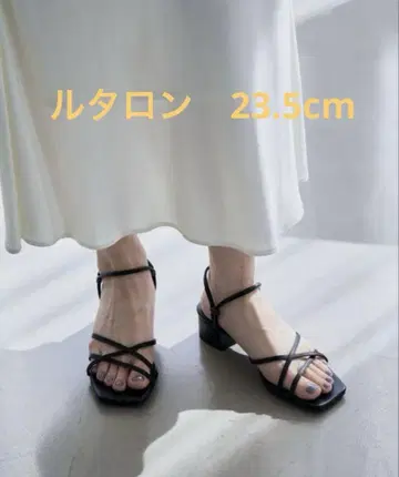 루타론 3.5cm 스퀘어 2WAY 샌들 블랙 M 사이즈