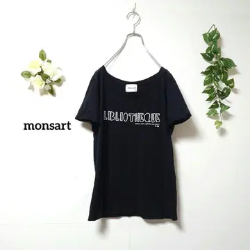 monsart 프론트 프린트 티셔츠 반팔 티셔츠 프리