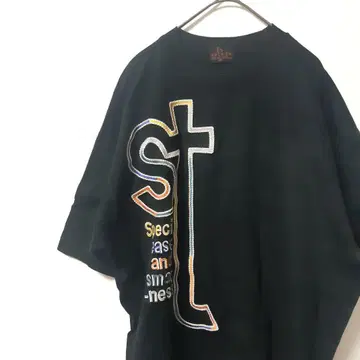 [레어] 산타페 자수 블랙 티셔츠 90년대