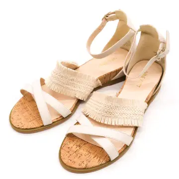 NINE WEST 프린지 샌들 베이지 26.5cm 앵클 스트랩