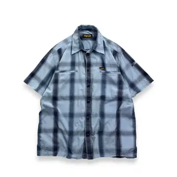 wrangler 옴브레 반팔 셔츠 하루키의 구제 의류 짧은 기장