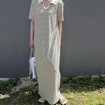 selectMOCA 셀렉트 모카 골지 롱 폴로 원피스 작은 키