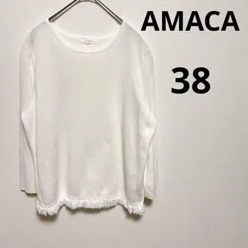 AMACA 아마카 38 상의 긴팔 프린지 새상품급 화이트 삼양상회