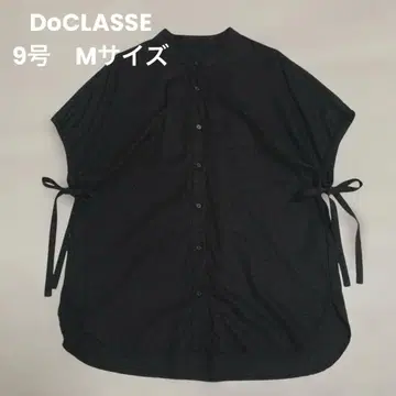 두클라쎄 린넨 레이온 리본 슬리브 셔츠 M 밴드 카라 셔츠