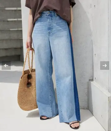 SLOBE IENA LE DENIM 사이드 라인 스트레이트 36 사이즈