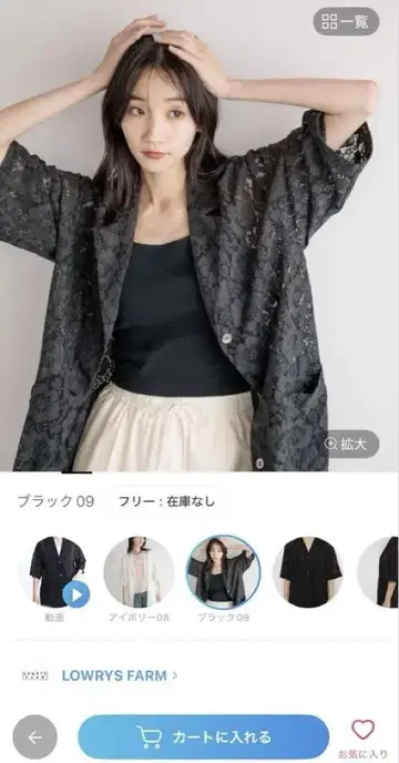 레이스 셔츠 SS 블랙 로리즈팜