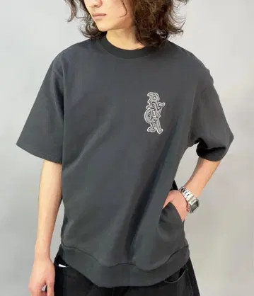 RVCA/루카 오버 사이즈 로고스 맨투맨/반팔/크루넥 티셔츠 L