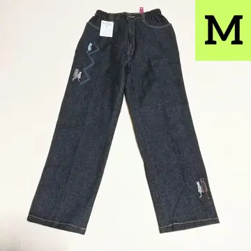 고양이 패턴 자수 청바지 스트레이트 데님 여성용 [새상품, 택 포함]
