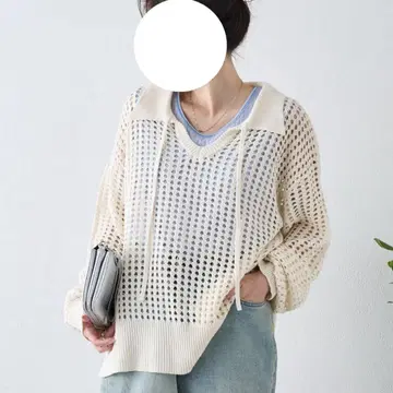 CIAOPANICTIPY 차오패닉 티피 메쉬 카라 부착 스키퍼 니트