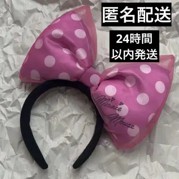 디즈니 미니 도트 빅 리본 핑크 머리띠