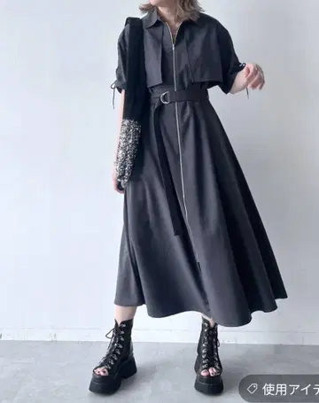 HARE 레이스업 지퍼 원피스