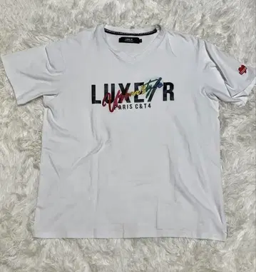 LUXE/R 러그 V넥 티셔츠 화이트