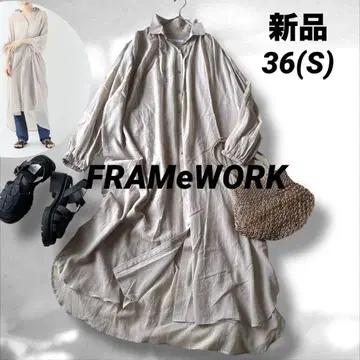 FRAMeWORK 프레임워크 보일 개더 원피스 베이지 S
