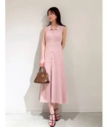 SNIDEL 스나이델 프론트 버튼 니트 원피스