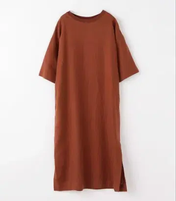 GALERIE VIE 프렌치 린넨 리브 콤비 하프 슬리브 원피스