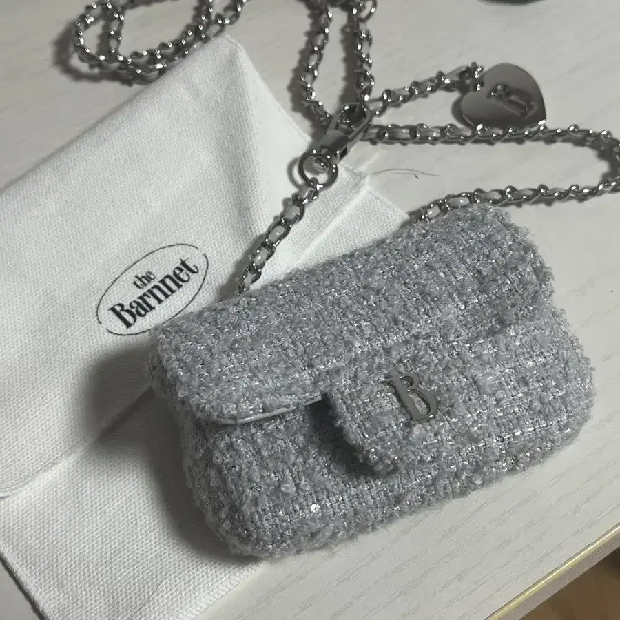The Barnnet Mini Bag Tweed Chain Belt Mini Bag_Black on