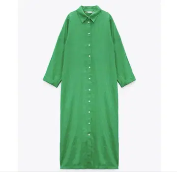 자라 ZARA 그린 린넨 긴팔 셔츠 원피스 새상품급 빅 사이즈 XL