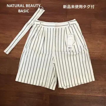 미사용 새상품 택 포함 내추럴 뷰티 베이직 스트라이프 숏 팬츠