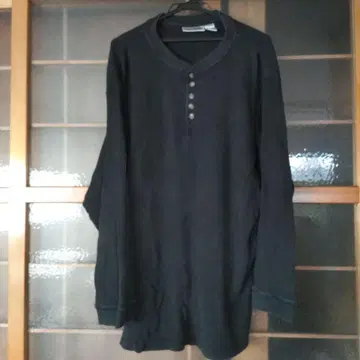90s KINGSIZE 헨리넥 블랙 검정 써멀 빈티지