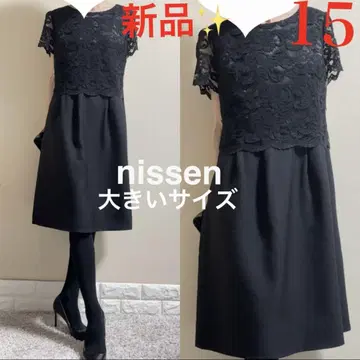 새상품! 빅 사이즈! 니센 포멀 원피스 15 블랙 관혼상제 연중무휴