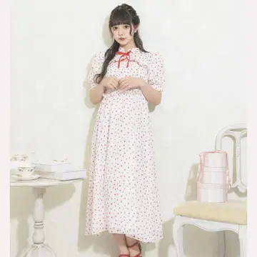 pium 하트 셔링 케이프 원피스