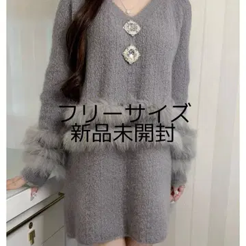 lumignon 루미니옹 kirakira fur knit op 그레이
