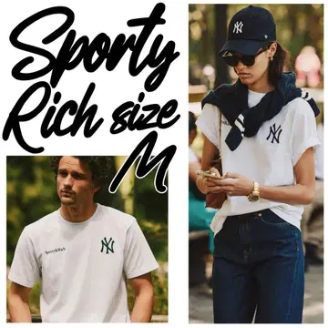 정가 14,000엔] Sporty & Rich 양키스 티셔츠 화이트 M