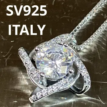 새상품급 SV925 실버 지르코니아 스톤 목걸이 ITALY